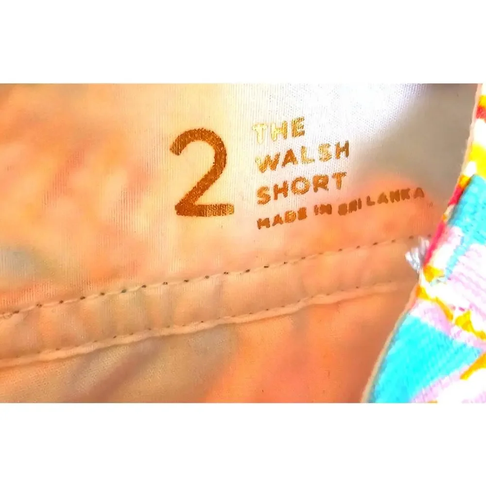 Lilly Pulitzer The Walsh Pink, Blue, & Orange Summer Short in Lenore Print